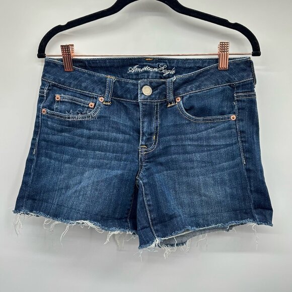 American Eagle Low-Rise Stretch Cut-Off Jean Shorts Size 6 - Picture 1 of 5